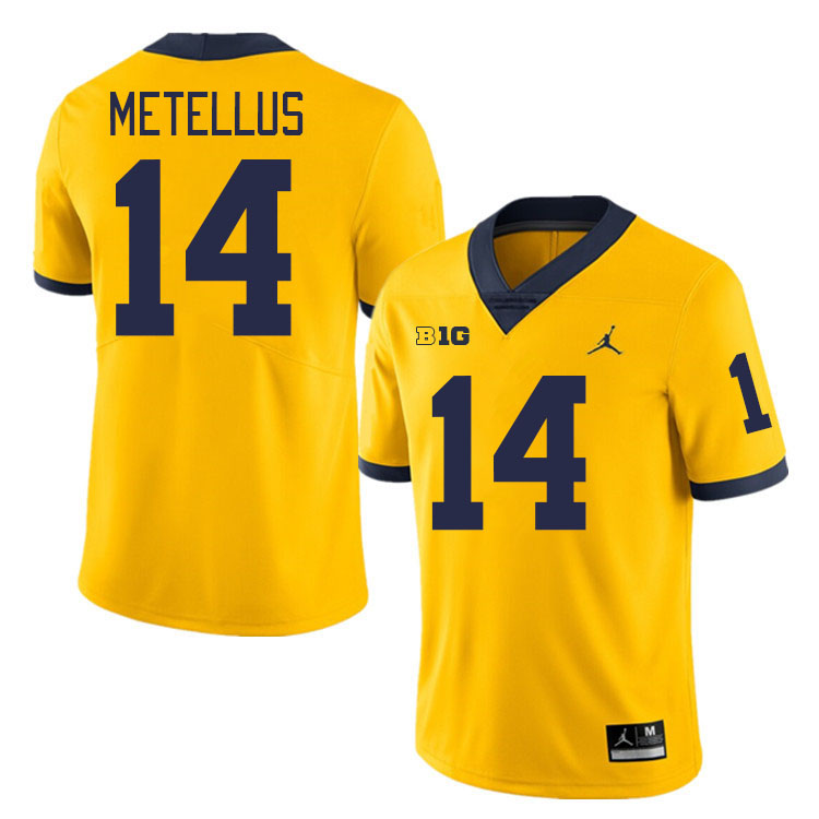 Joshua Metellus Michigan Jersey,Michigan Wolverines #14 Joshua Metellus Jersey Youth-Maize